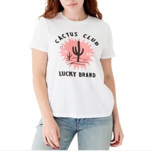 Lucky Brand Women's White Cactus Club Tee